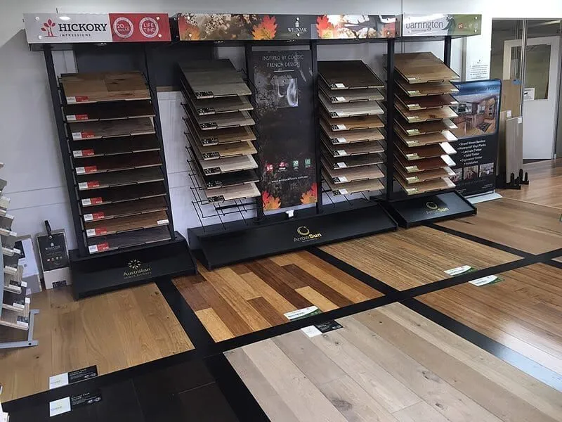 timber flooring products on display at our melbourne showroom